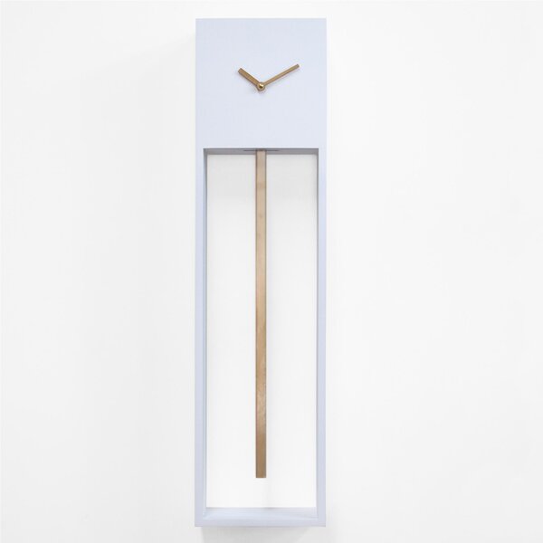 Orologio in legno 20x12xh78 cm Uaigong bianco con asta oro