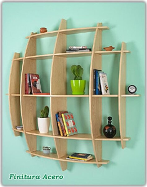 Libreria In legno Modello LUNA 150x30xh150 cm in legno colore acero