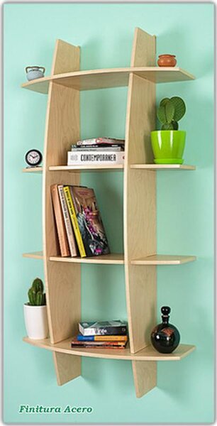 Libreria in legno mod. fantasia 75x30xh150 cm in legno chiaro