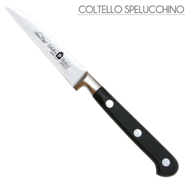 Coltello per verdura lama forgiata da 9 cm Manici in POM per alimenti. colore nero. resistente in lavastoviglie