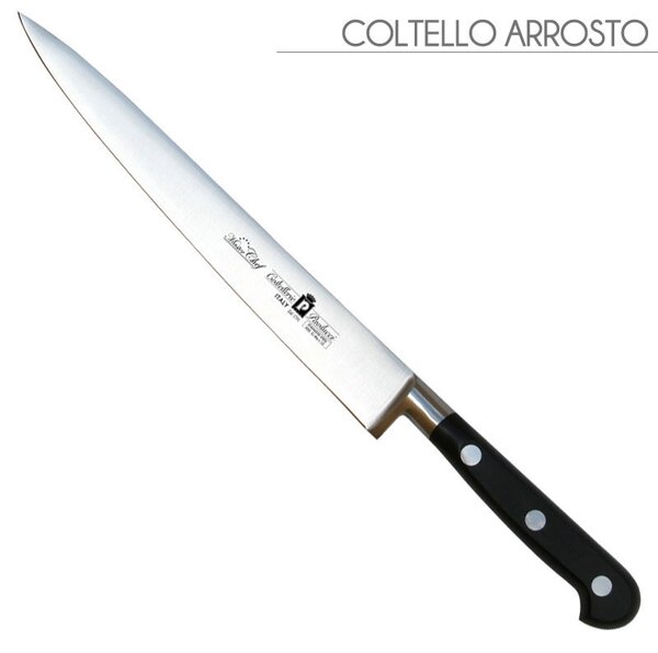 Coltello arrosto forgiato Manici in POM per alimenti 20 cm colore nero. resistente in lavastoviglie