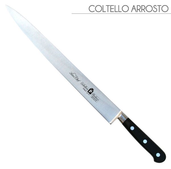 Coltello arrosto forgiato Manici in POM per alimenti 30 cm colore nero resistente in lavastoviglie