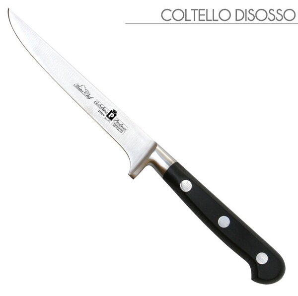 Coltello disosso forgiato Manici in POM per alimenti. colore nero. resistente in lavastoviglie
