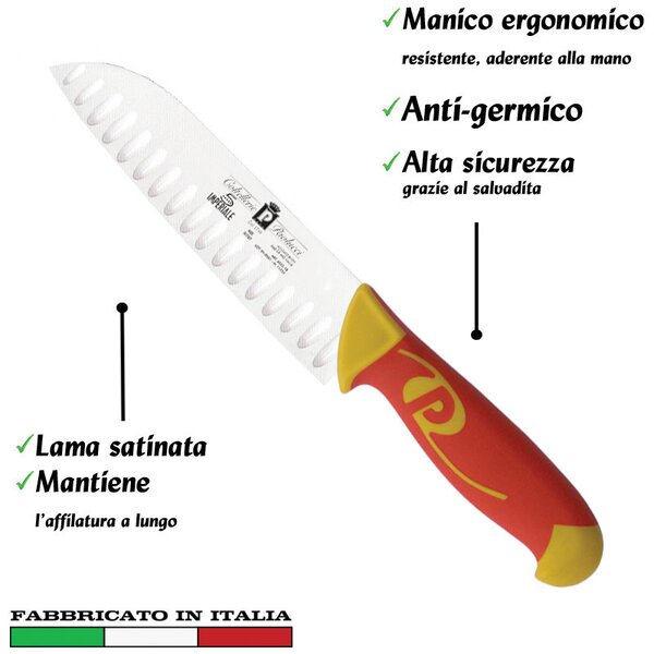 Coltello mod.giapponese olivato18cm Manici in polipropilene gomma antiscivolo atossici. trattamento germicida. adatto lavasto