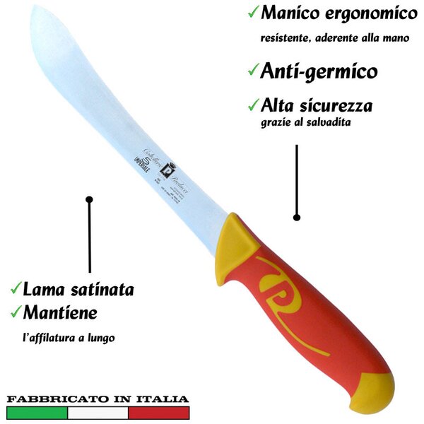 Coltello danese lama inox 18 cm Manici in polipropilene gomma antiscivolo atossici. trattamento germicida. adatto lavastovigl