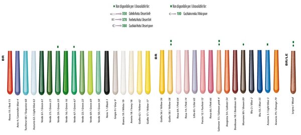 Set Posate Colorate 4 pezzi BRIO 1 Coltello 1 Forchetta 1 Cucchiaio 1 Cucchiaino caff� in acciaio 18/C