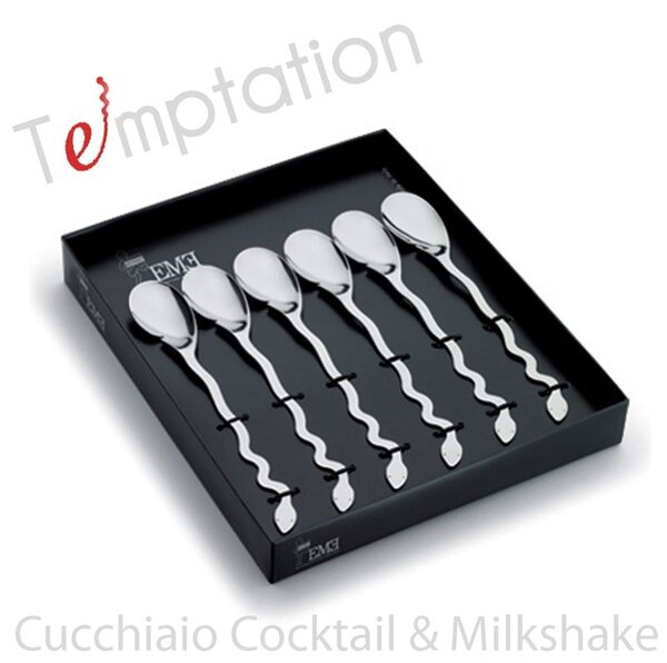 Cucchiaio in acciaio confezione 6 pezzi 204 mm DrinkMilk Temptation