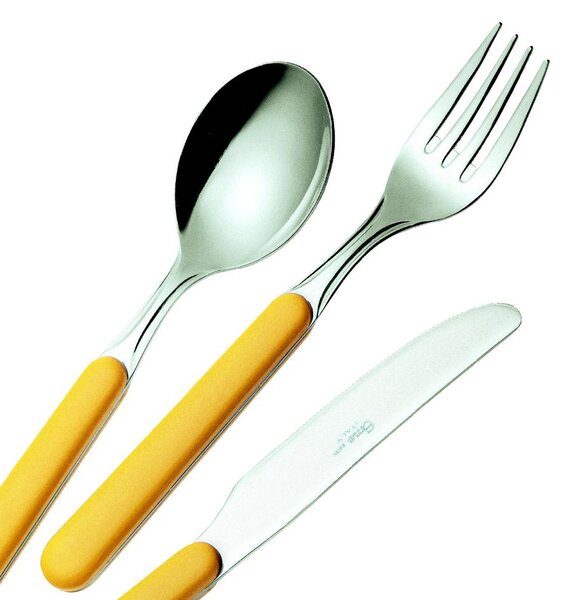 Set Posate Colorate 4 pezzi un posto tavola BONITA 1 Coltello 1 Forchetta 1 Cucchiaio 1 Cucchiaino caff� in acciaio 18C