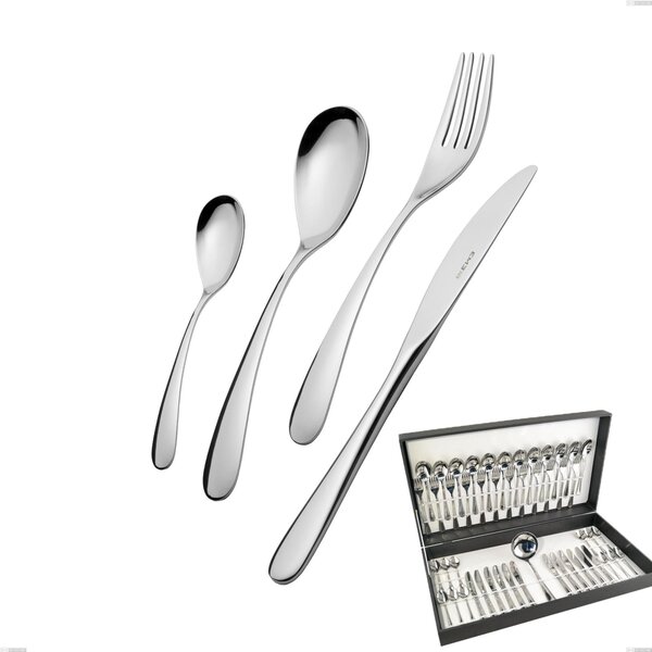 Servizio Posate HOTEL 49 pezzi acciaio inox 1810 lucidato spessore 2.5 mm in astuccio regalo EME