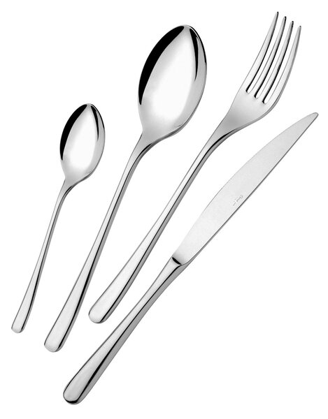 Set Posate Posate OPERA 5 MM 1 Coltello 1 Forchetta 1 Cucchiaio 1 Cucchiano caffe in acciaio 1810 Lucido a Specchio