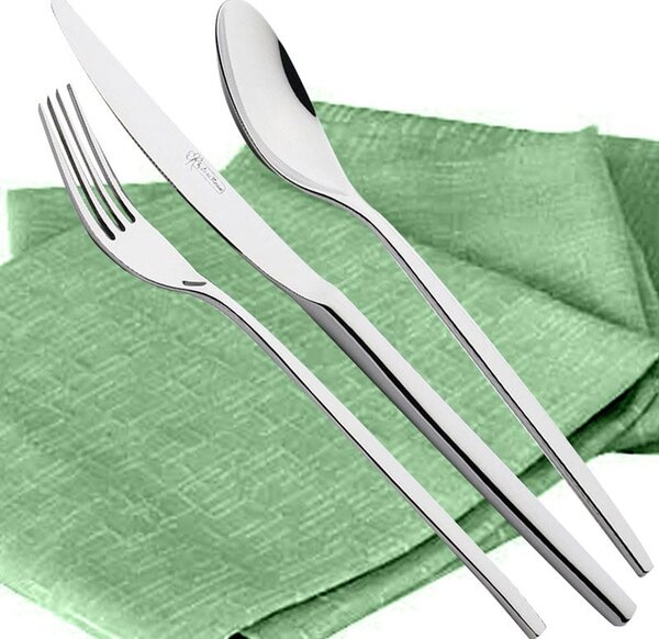Servizio Posate OLIMPO 24 pezzi acciaio inox 1810 Semilucido spessore 4.0 mm in astuccio regalo EME