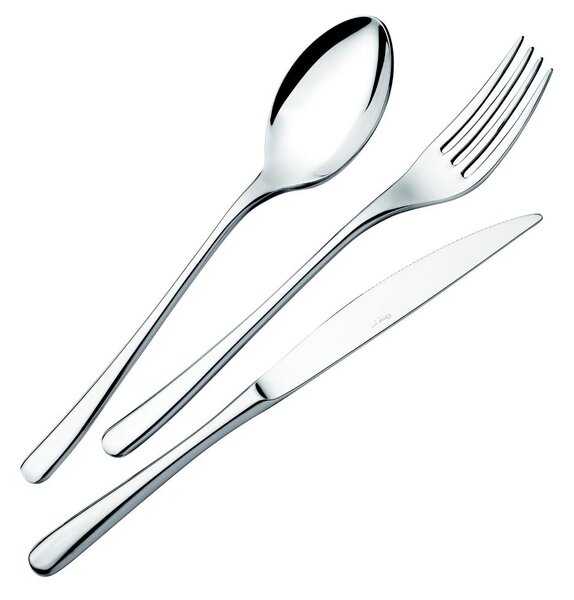 Set Posate Posate OPERA 5 MM 1 Coltello 1 Forchetta 1 Cucchiaio 1 Cucchiano caffe in acciaio 1810 Lucido a Specchio