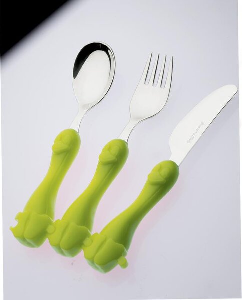 Posate per Bambini PINGO 1 Coltello 1 Forchetta 1 Cucchiaio + DI 18 MESI