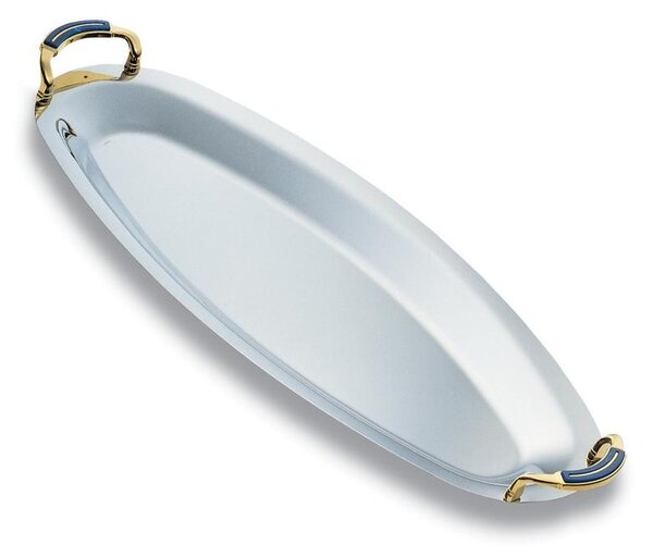 Vassoio da Pesce 60 cm BOSTON in acciaio inox 1810 manici dorati