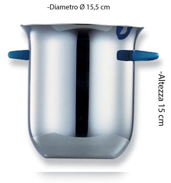 Secchiello Ghiaccio diametro 15.5xh15 GUMMY in acciaio inox Lucido manicatura colorata