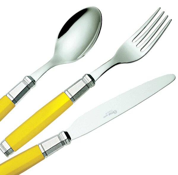Set Posate Colorate set 4 pezzi HEXA in acciaio 18.10 manico ABS lavabili in lavastoviglie EME -