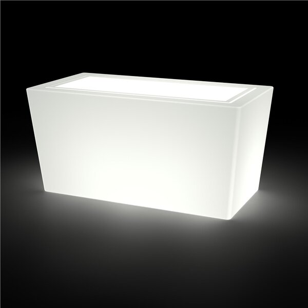 Fioriera Porta vaso, in polietilene con illuminazione Dimensioni 100x40x h39 cm Modello Ionico spessore 2 mm colore trasparente