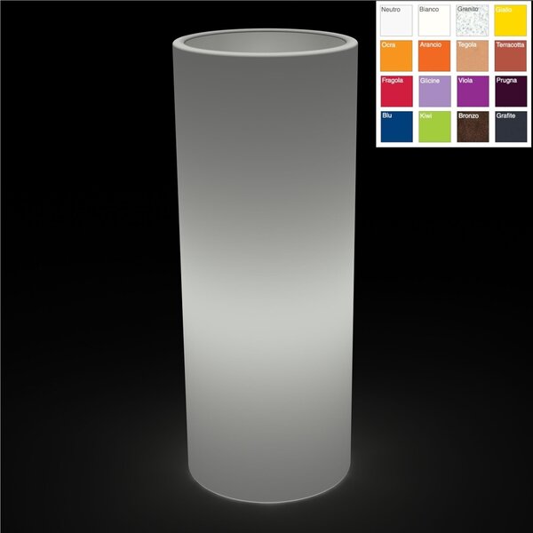 Vaso Porta vaso, BAROCCO con kit luce E27 in polietilene Dimensione 35xh70cm Modello Ionico spessore 2 mm colore Neutro trasparente con kit luce