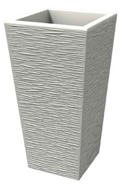 Portavaso Vaso in polietilene EGIZIO rustico 30x30xh 39 cm ideale per arredare al meglio sia un ambiente interno che esterno Bianco