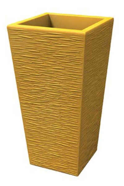 Portavaso Vaso in polietilene EGIZIO rustico 30x30xh 39 cm ideale per arredare al meglio sia un ambiente interno che esterno Ocra