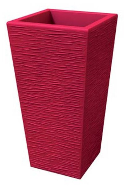 Portavaso Vaso in polietilene EGIZIO rustico 30x30xh 39 cm ideale per arredare al meglio sia un ambiente interno che esterno Fragola