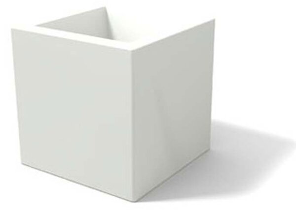 Porta vaso in polietilene MODELLO ELLENICOcon KIT Luce liscio Dimensioni 35 x35xh 35 cm uso interno esterno colore Neutro