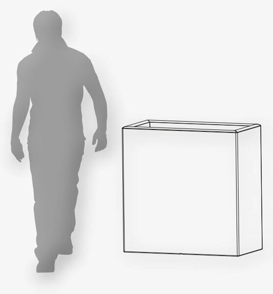 Porta vaso rettangolare in Polietilene Ellenico Dimensioni 90x45xh 90 cm ideale per arredare al meglio sia un ambiente interno che esterno colore bianco