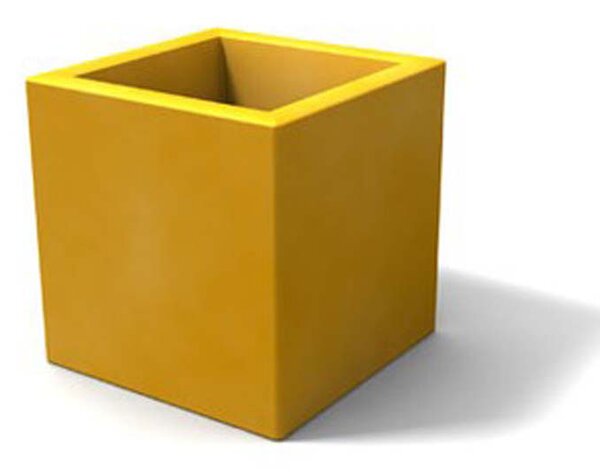 Porta vaso in polietilene MODELLO ELLENICO liscio Dimensioni 35 x35xh 35 cm uso interno esterno colore Ocra
