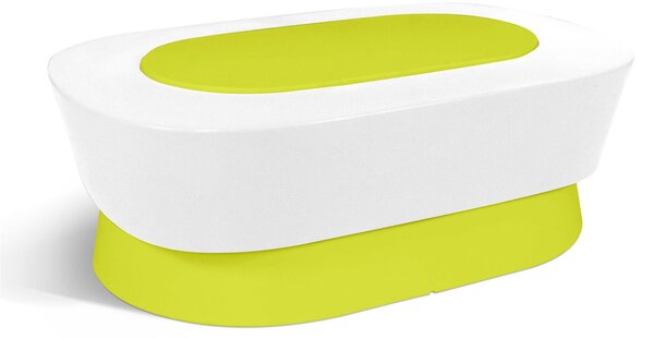 Tavolino basso bicolore in polietilene Hanoi 1190x790x400 mm ideale per uso interno esterno colore Base Kiwi TOP Bianco Latte