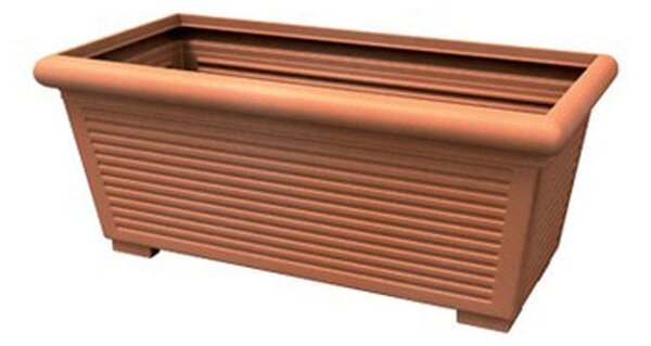 Vaso rettangolare MILLERIGHE 100 cm colore tegola