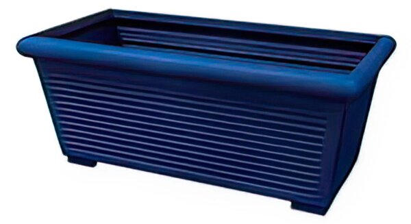 Vaso rettangolare in Polietilene MILLERIGHE con sottovaso incluso dimensioni 80x39x h32 cm Dimensione base 67,5x27,5 cm- 52 Litri Blu