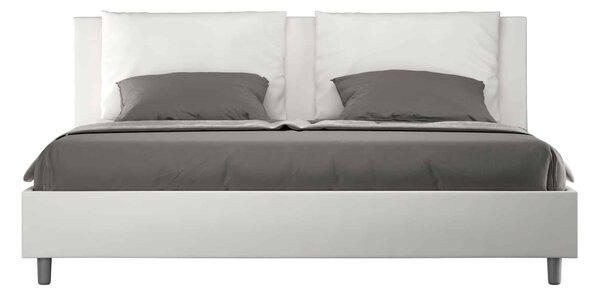 Letto contenitore imbottito 120x190 similpelle bianco APPIA