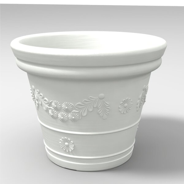 Vaso festonato in Polietilene con decoro a rilievo TONDO dimensioni 80x43xh 64 cm adatto interno esterno colore neutro
