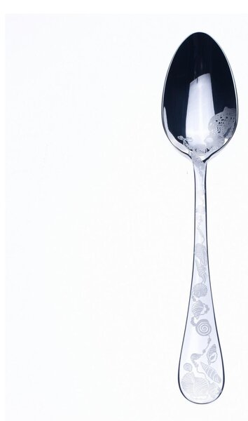 Cucchiaio da tavola Venere inox 18/10 decoro conchiglie incisione al laser mepra The Luxury Art