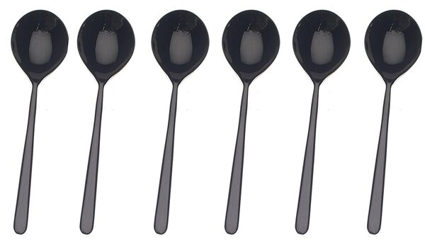 Confezione 6 cucchiaini da caffe'linea Mepra oro nero