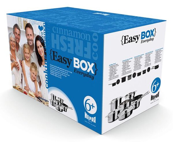 Batteria di Pentole Mepra Every Day Easy Box Per 6 persone Acciaio Inox 1810