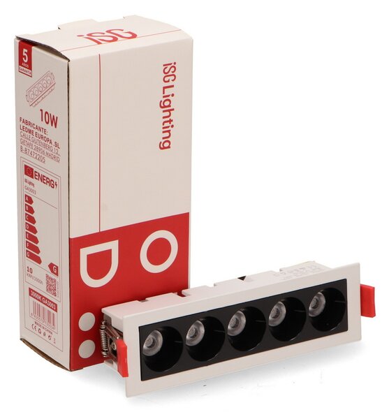 Faretto Led da incasso Vienna 10W Rettangolare Cornice bianca Apertura 36 gradi Bianco neutro 4000K M LEDME