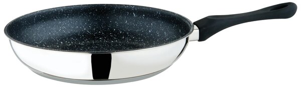 Padella Fantasia Pietra � cm. 24 Nero coperchio in vetro incluso