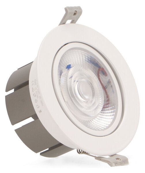 Faretto Led da incasso 15W Rotondo Orientabile Cornice bianca Apertura 36 gradi Bianco caldo 3000K M LEDME