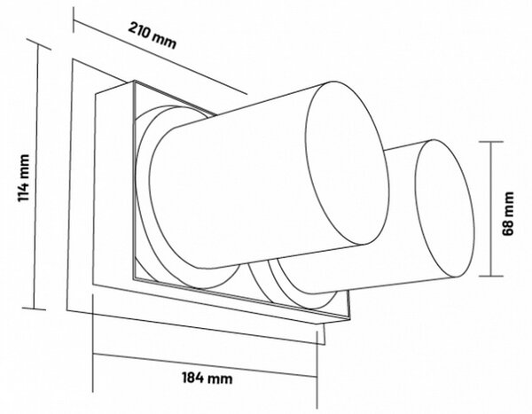 Faretto Led da incasso Doble Tube 24W Cornice bianca Apertura 36 gradi Bianco neutro 4000K M LEDME