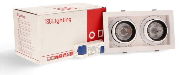 Faretto Led da incasso Doble Tube 24W Cornice bianca Apertura 36 gradi Bianco neutro 4000K M LEDME