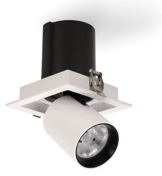Faretto Led da incasso Tube Square 12W Cornice quadrata bianca Apertura 36 gradi Bianco neutro 4000K M LEDME
