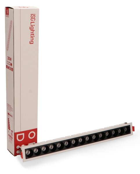 Faretto Led da incasso Vienna 30W Rettangolare Cornice bianca Apertura 36 gradi Bianco neutro 4000K M LEDME