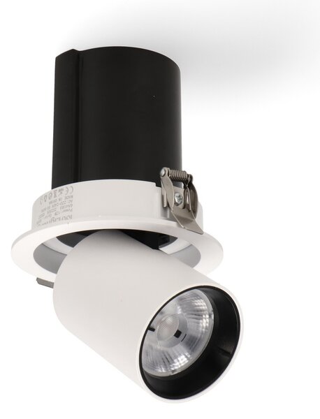 Faretto Led da incasso Tube 12W Cornice bianca Apertura 36 gradi Bianco neutro 4000K M LEDME