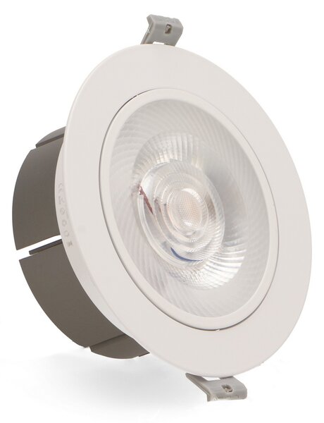 Faretto Led da incasso 20W Rotondo Orientabile Cornice bianca Apertura 36 gradi Bianco freddo 6000K M LEDME
