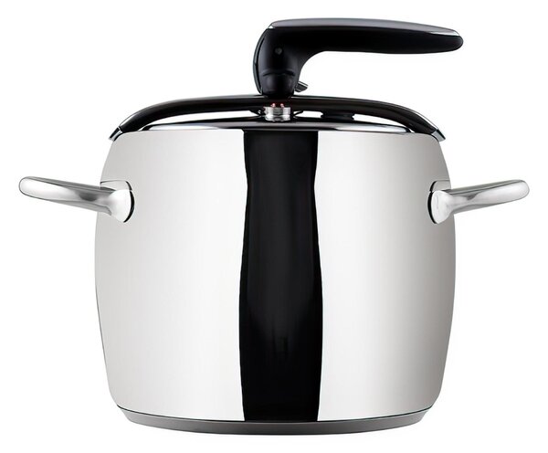 Pentola a Pressione 7 Lt due manici � 24 cm per induzione in acciaio 18.10 Lucido manico nero