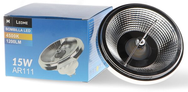 Faretto Led GU10 AR111 15W SMD Apertura 24 gradi Bianco neutro 4500K M LEDME