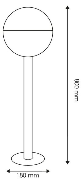 Lampioncino Led Cam Nero 80cm IP44 1 x E27 M LEDME