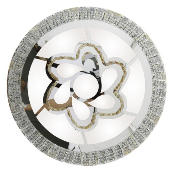 Plafoniera Led 120W Fiore Rotonda Argento CCT luce regolabile M LEDME