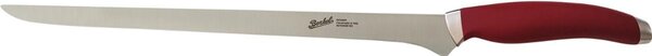 Coltello prosciutto stretto cm 28, manico in resina acetalica lucido cm 13, peso 235 gr Grazie alla lama lunga e flessibile permette di affettare sottilmente i tipi di salume